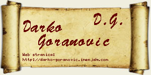 Darko Goranović vizit kartica